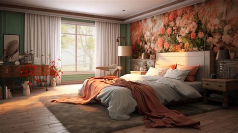 Premium Photo | Bedroom beautiful flower interior design arrangements ...