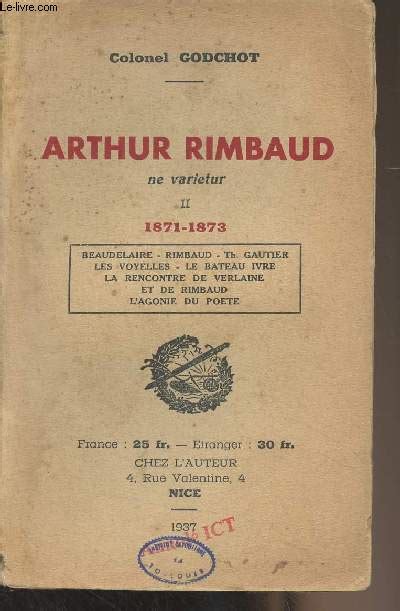 Arthur Rimbaud Ne Varietur Ii Baudelaire Rimbaud Th