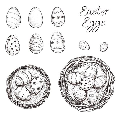 Premium Vector Easter Eggs Hand Drawn Sketch Vector Illustration Eggs