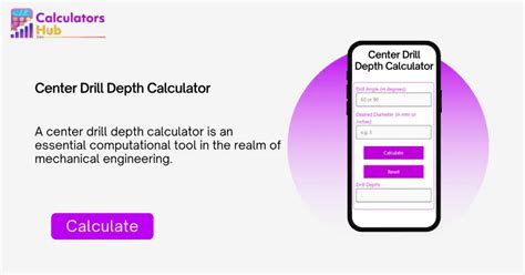 Center Drill Depth Calculator Online
