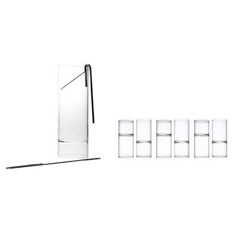 Set Of Six Cambridge Glass Black Nude Stem Cocktail Glasses At Stdibs