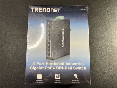 TRENDnet 8 Port Hardened Industrial Unmanaged Gigabit Poe Din Rail