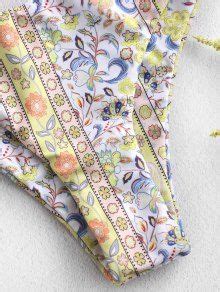 ZAFUL Ditsy Print Padded Bandeau Bikini Swimsuit In MULTI C ZAFUL