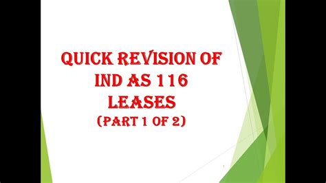 Ind As Leases Lessee Books Quick Revision Ca Ravi Kanth