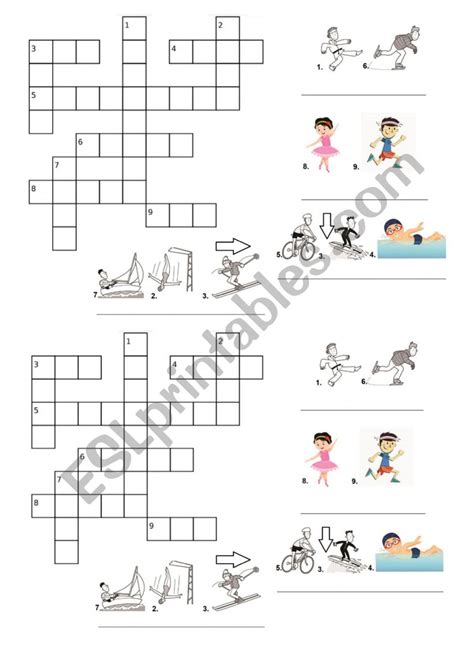 Sports Crossword Esl Worksheet By Karenesp