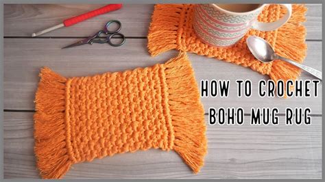 How To Crochet A Boho Mug Rug Coaster Quick And Easy Youtube