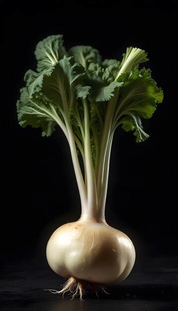 Premium Photo | Turnip root on an isolated black background