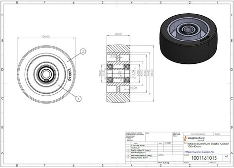 Roda X Mm Pneu De Borracha El Stica Kg Industrialwheels