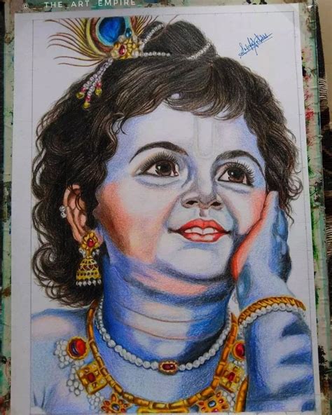 shree krishna colored pencil sketch size   piece  vasai
