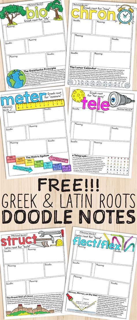 FREE Greek And Latin Roots Sketch Notes Teaching Vocabulary Latin