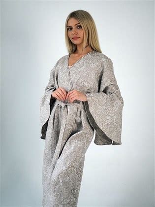 Халат льняной с кружевом - Арт 14000 | Интернет магазин ArgNord.ru