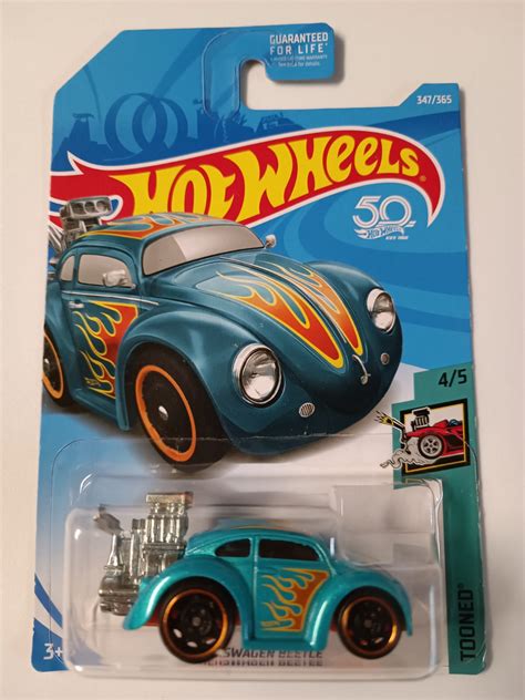 Hot Wheels Volkswagen Beetle Tooned Aqua Flamas Francisco Garage