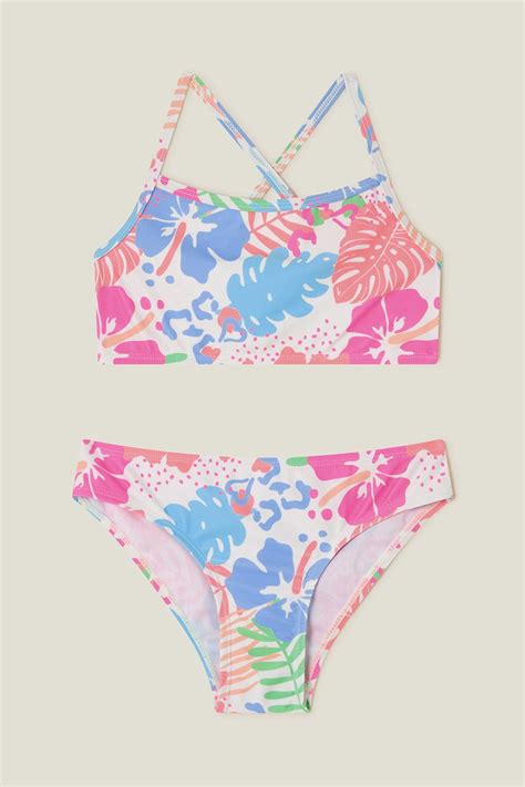 Swimwear Girls Tropical Print Bikini Set Accessorize