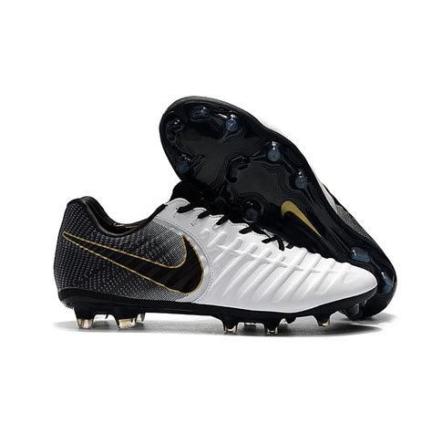 Botas De F Tbol Nike Tiempo Legend Vii Fg Blanco Negro Oro