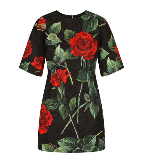 Womens Dolce And Gabbana Multi Rose Print Mini Dress Harrods Uk