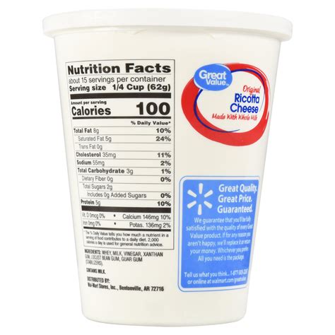 32 Ricotta Cheese Nutrition Label - Labels Database 2020