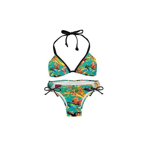 Suojapuku Bikini Da Donna Costume Da Bagno A Due Pezzi Colibr Di Fiori Colorati Insiemi Del