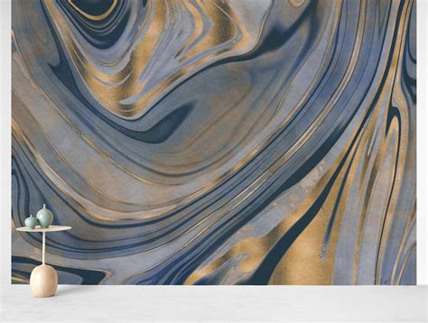 Buy Gemstone Marble Grey Gold Wall Mural Free Us Shipping At