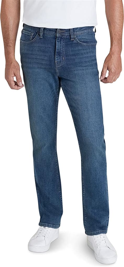 Izod Men S Jeans Comfort Stretch Denim Straight Leg Relaxed Fit Jeans For Men Size 34w X 34l