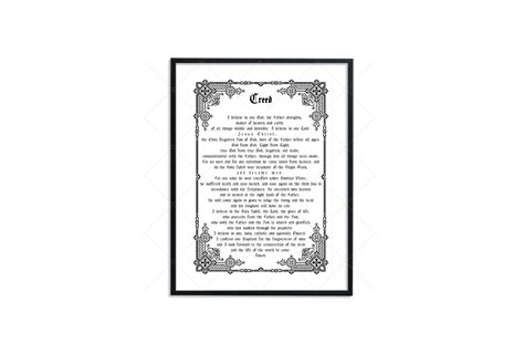 Creed Printable Prayer Nicene Creed Wall Art Digital Download Etsy