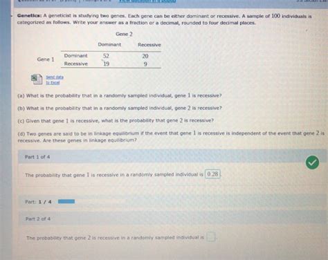 Solved Genetics: A geneticist is studying two genes. Each | Chegg.com 