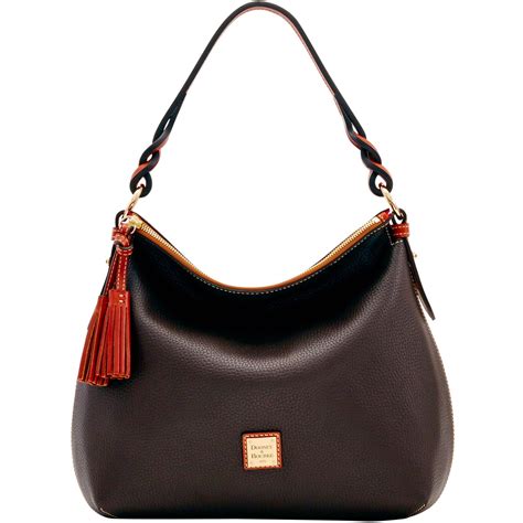 Dooney And Bourke Leather Pebble Grain Twist Strap Hobo In Chocolate