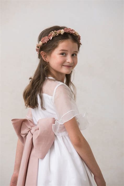 Corona flores rosa nude preservadas Quémono