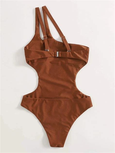 One Piece Bikini One Shoulder Nude Swimsuit On Luulla