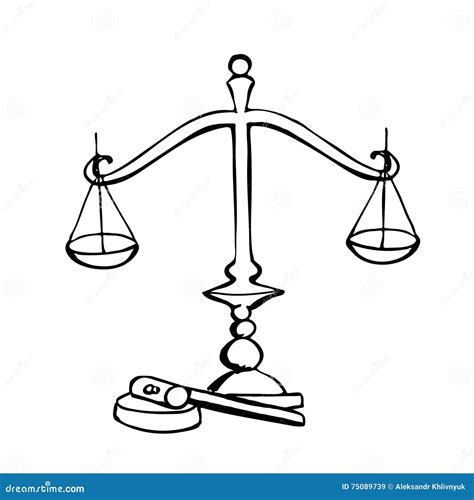 Symbol of law and justice. stock illustration. Illustration of court ...