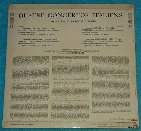 Flute Concertos Rampal Ristenpart Vivaldi Tartini Etc Erato Ste