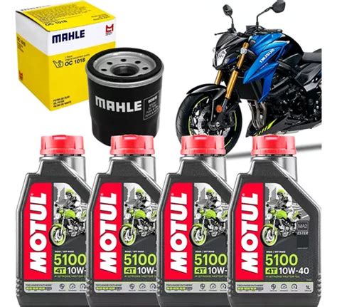 Kit 4 Oleo Motul 5100 10w40 Filtro De Oleo Suzuki Gsxs 750