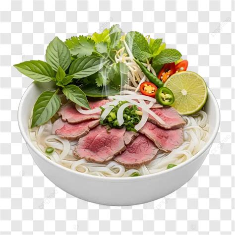 Hình ảnh Một Bát Phở Bò Việt Nam Nóng Hổi Với Bún Gạo Thịt Bò Thái Mỏng