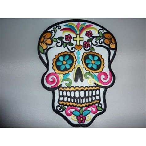 Grand Patch Dorsal Thermocollant T Te De Mort Mexicaine Calavera Muerta