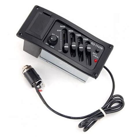 EQ-7545R 4 Bands Acoustic Guitar Piezo Pickup Preamp Amplifier ...