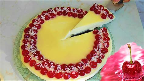 Чийзкейк с бял шоколад и череши. Вкусен десерт за Вашия празник. - YouTube