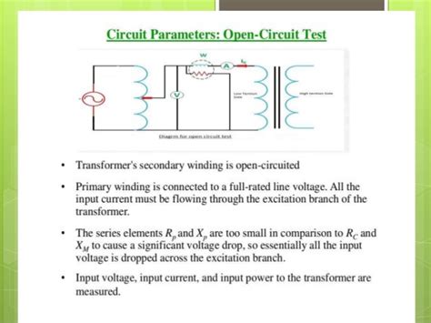 Tests to determine the parameters of the equivalent circuit of a tran…