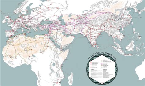 medieval trade networks  map medieval high middle ages