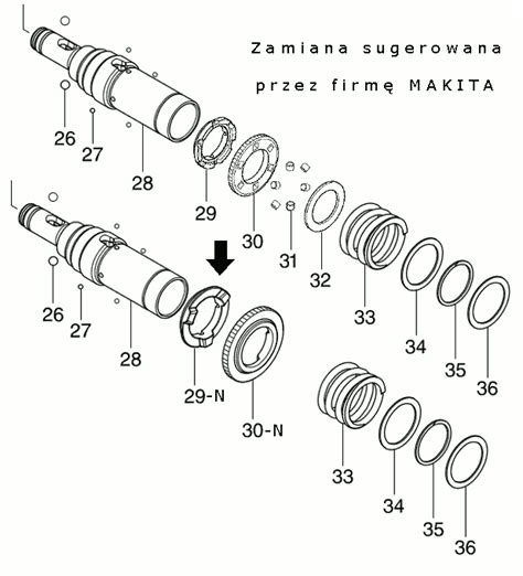 Schemat Młotowiertarka MAKITA HR 2610 - części zamienne, serwis ...