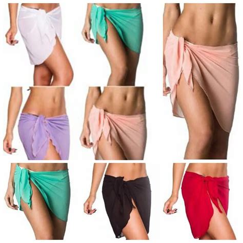 Bikini Cover Ups Women Sexy Beach Wraps Fashion Solid Summer Beach Dress Skirts Holiday Vacation