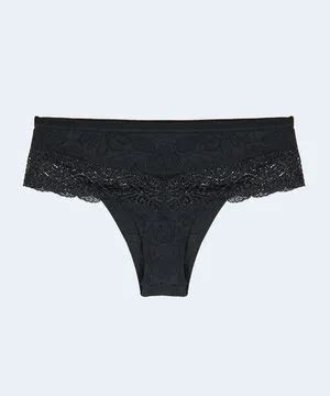 Calcinha De Microfibra Trabalhada Renda Fio Dental Duplo Curves Nayane Lingerie Calcinha De