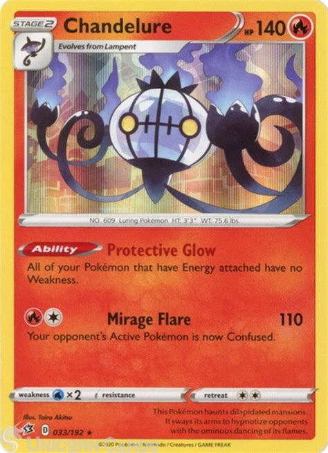 Chandelure 033 192 Rare Holo Mint Pokemon Card Unicorn Cards YuGiOh