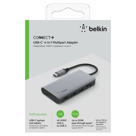 Buy Online Belkin 100W USB C 4 In 1 MultiPort Adapter With 4K HDMI In