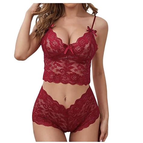 Sexy Red Lingerie Lace Set NWT SexyRed Long Line Depop