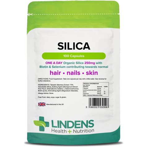 Silica Hair And Nails 250mg Capsules Minerals Lindens Zoom Health