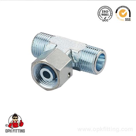 BC BD Hydraulic Branch Tee Fittings With Swivel Nut Metric Thread O