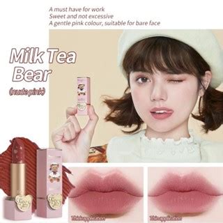 Flower Knows Love Bear Bacio Bouquet Teddy Bear Matte Lipstick Milk Tea Bear Nude Pink Shopee
