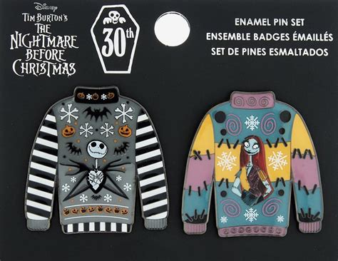 66484 Jack Sally Holiday Sweaters Hot Topic Holiday Loungefly Disney Pin