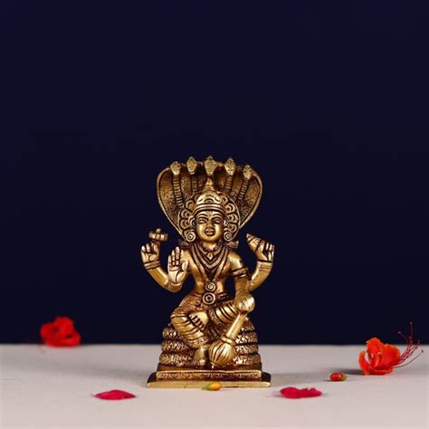 Buy This Brass Lord Vishnu Murti Sitting On Shesh Nag Devsabha