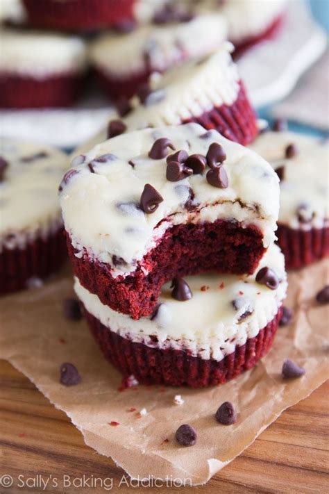 Mini Red Velvet Cheesecakes Made With A Homemade Red Velvet Cookie