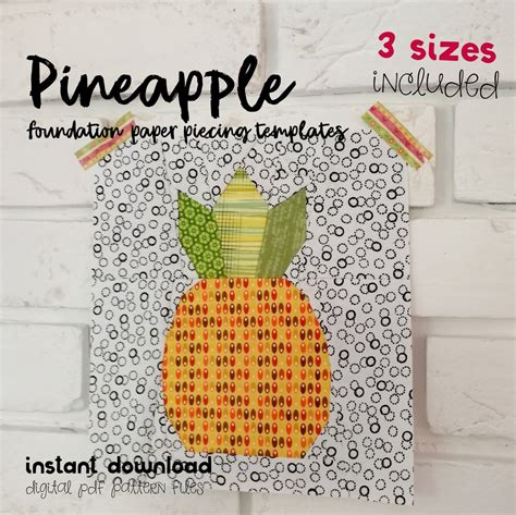 Pineapple Fpp Pattern Foundation Paper Piecing Pattern 3 Etsy México